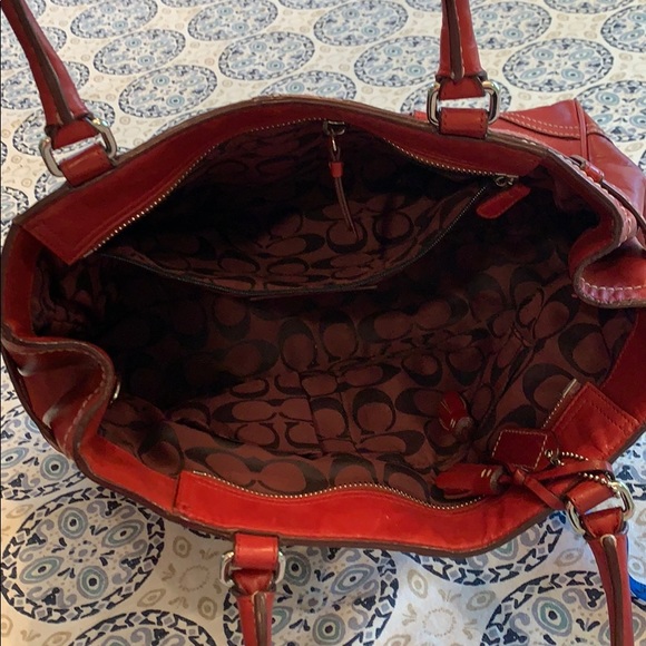 Red Coach Bag - Picture 3 of 7